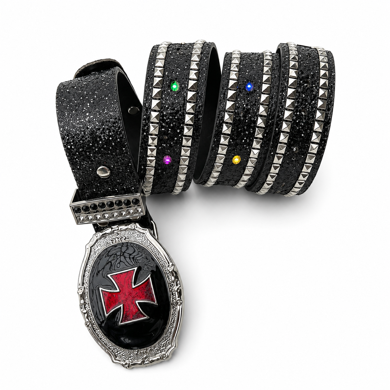 Crimson Cross LED Studded Belt