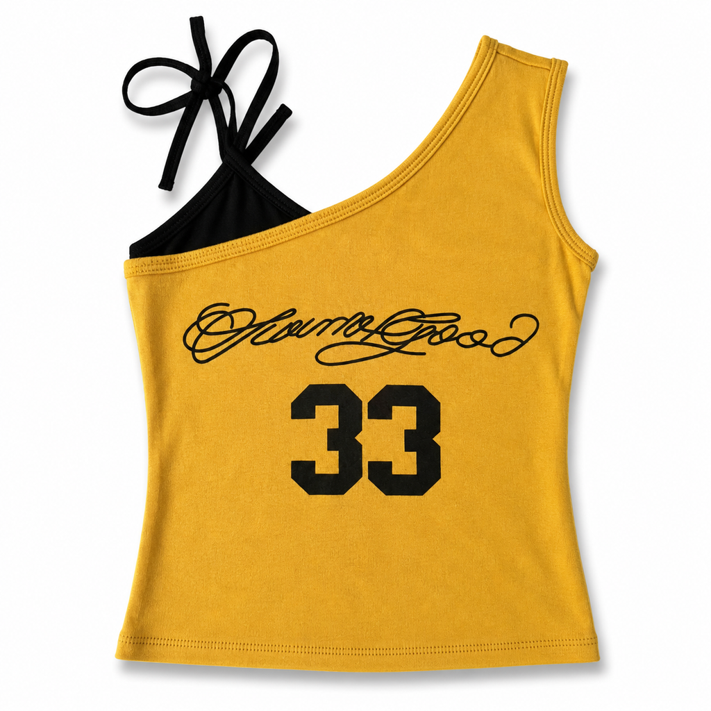 Mustard 33 One-Shoulder Top(Padded)