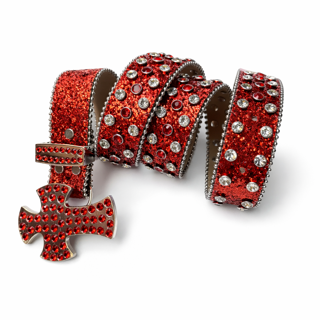 Ruby Sparkle Cross Belt