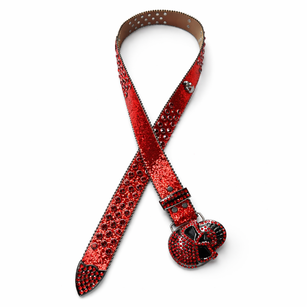 Blook Skull Rhinestone Belt
