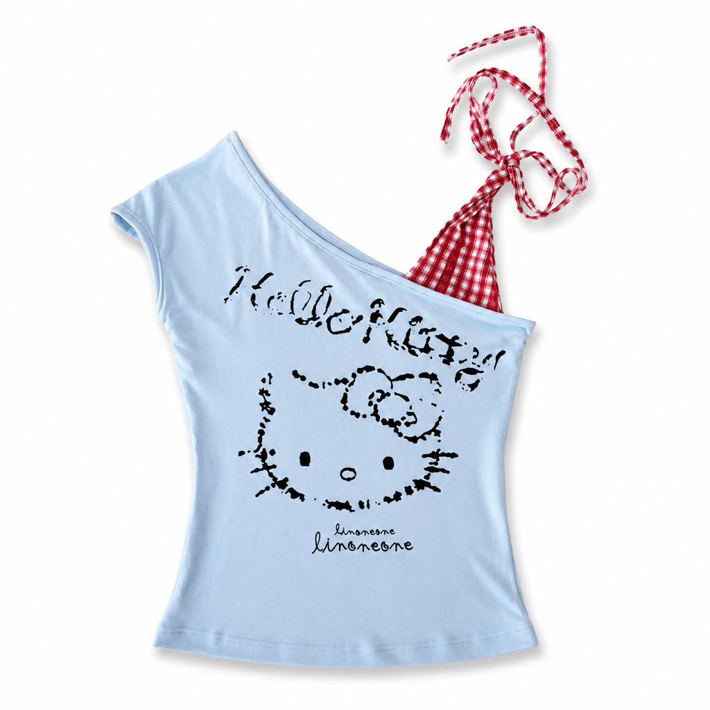 Kitty Riot Top - Light Blue