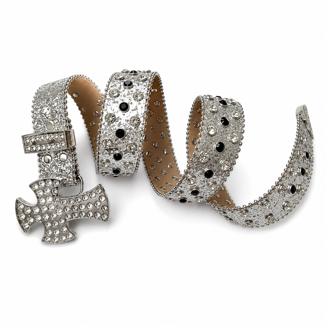 Iced Cross Rhinestone Belt
