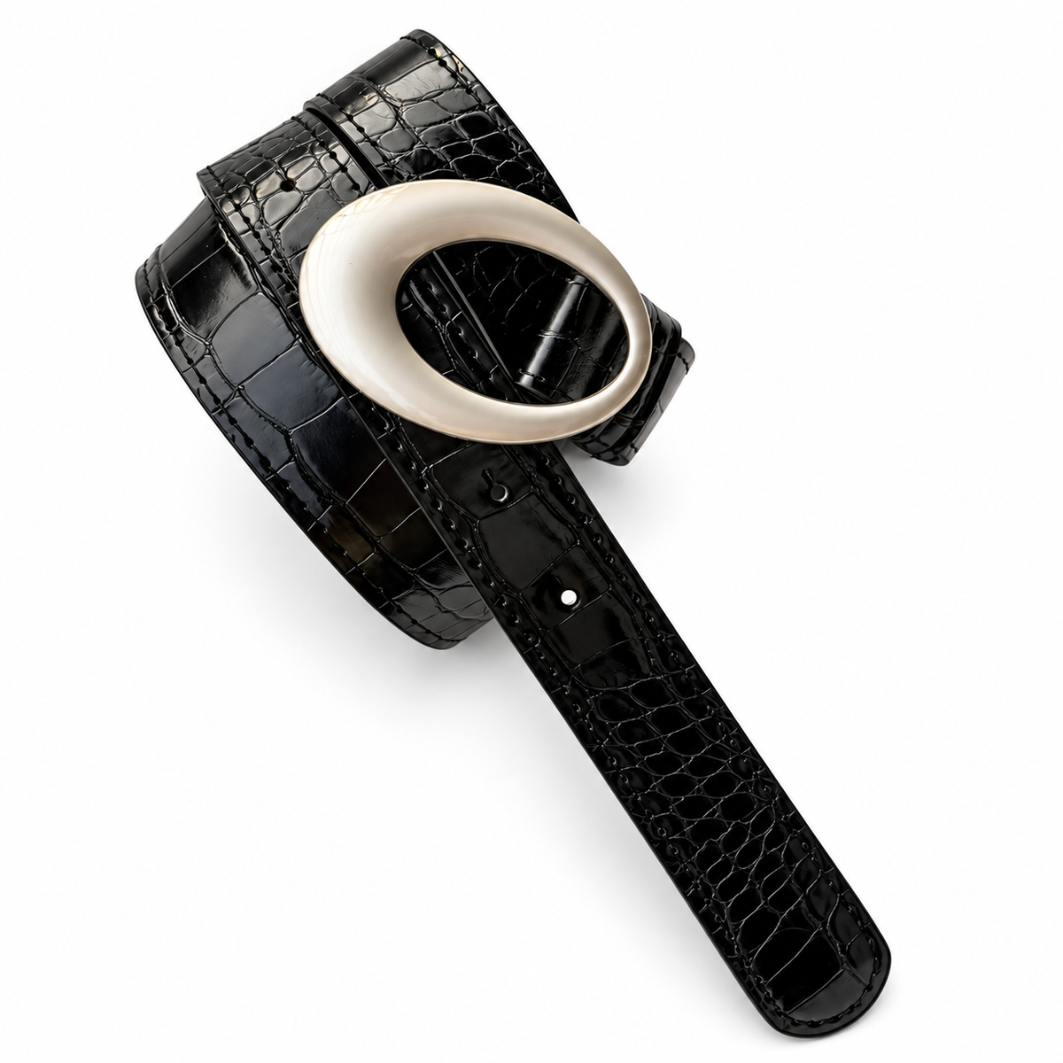 Midnight Oval Buckle Belt