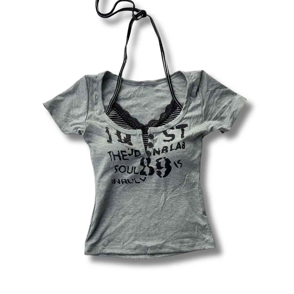 Backstreet Halter Top - Grey